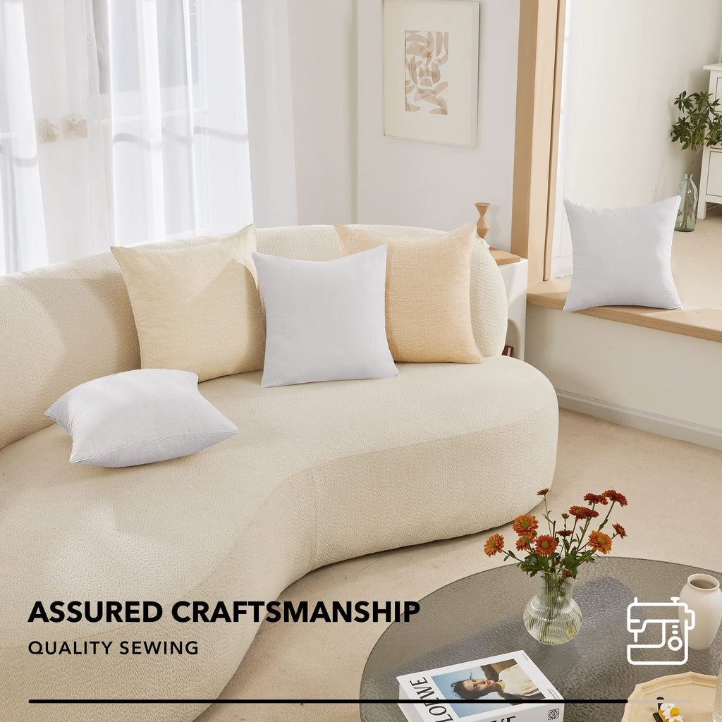 Decorative Linen Throw Pillow Covers, 18x18 Inch, 4 PCS
