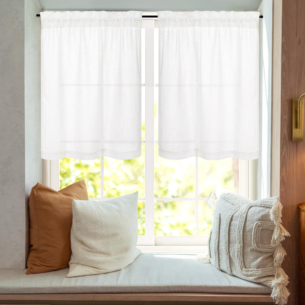 Natural Farmhouse Cafe Tier Curtains, 2 Panels