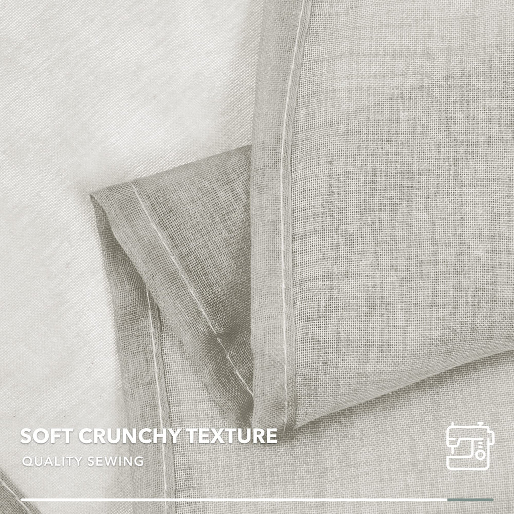 Ombre Sheer Voile Curtains, Rod Pocket, Light Grey