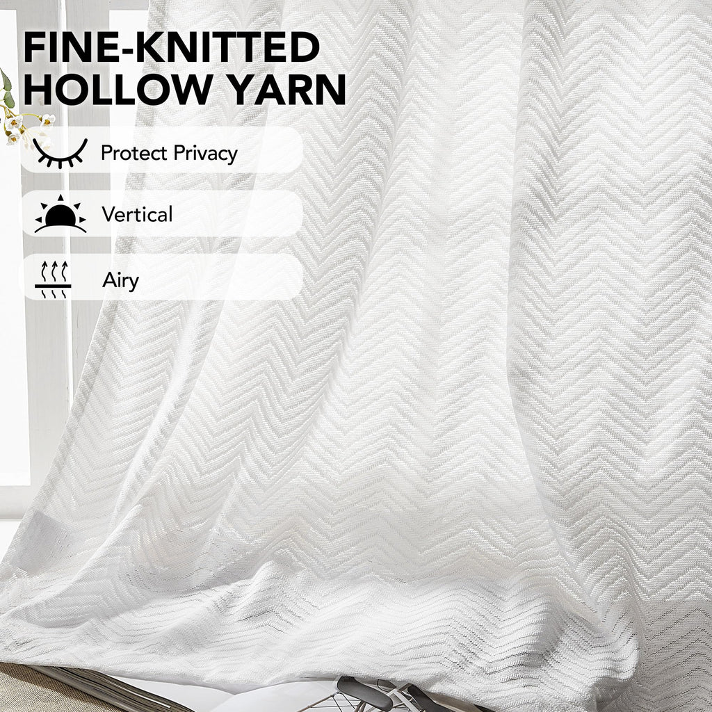 Ombre Sheer Voile Curtains, Rod Pocket, Light Grey
