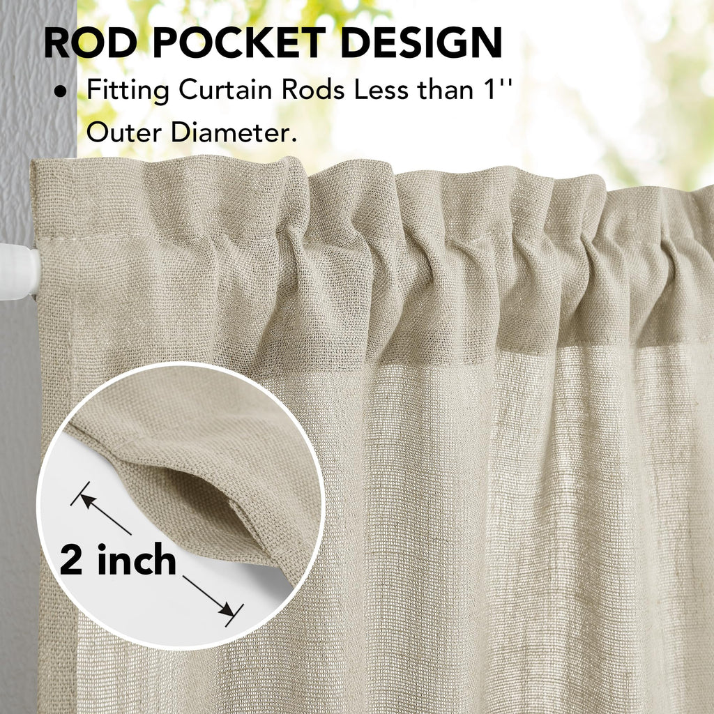 Natural Farmhouse Cafe Tier Curtains, 2 Panels
