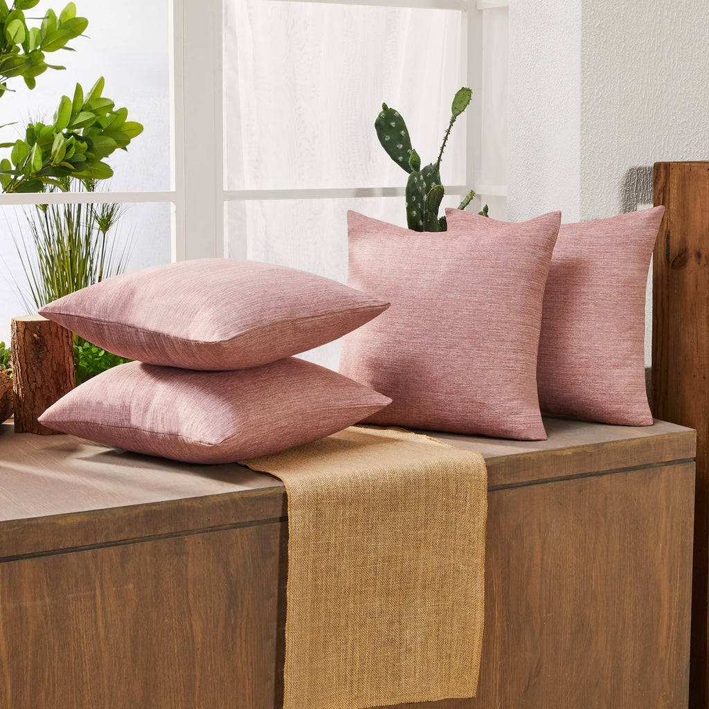 Decorative Linen Throw Pillow Covers, 18x18 Inch, 4 PCS