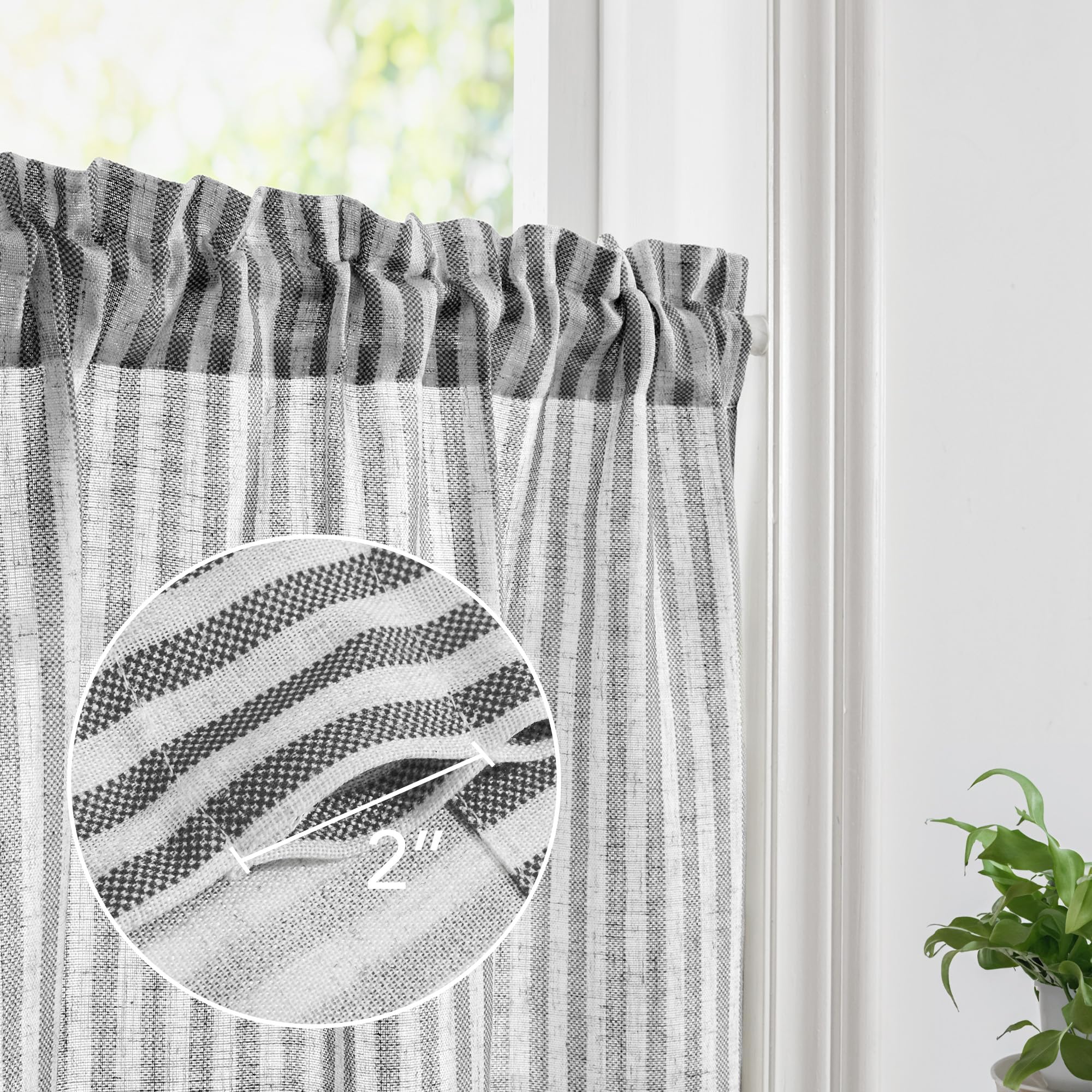Natural Farmhouse Cafe Tier Curtains, 2 Panels