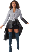 For Her Women Jacket/Dress 82018C-Grey/Plaid