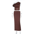 Off Shoulder Mesh Stitching Hollow Out Cutout Dress Women Sexy Slim Fit Maxi Dress