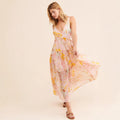 Spring Summer Women Clothing Bohemian Retro Stitching Maxi Dress