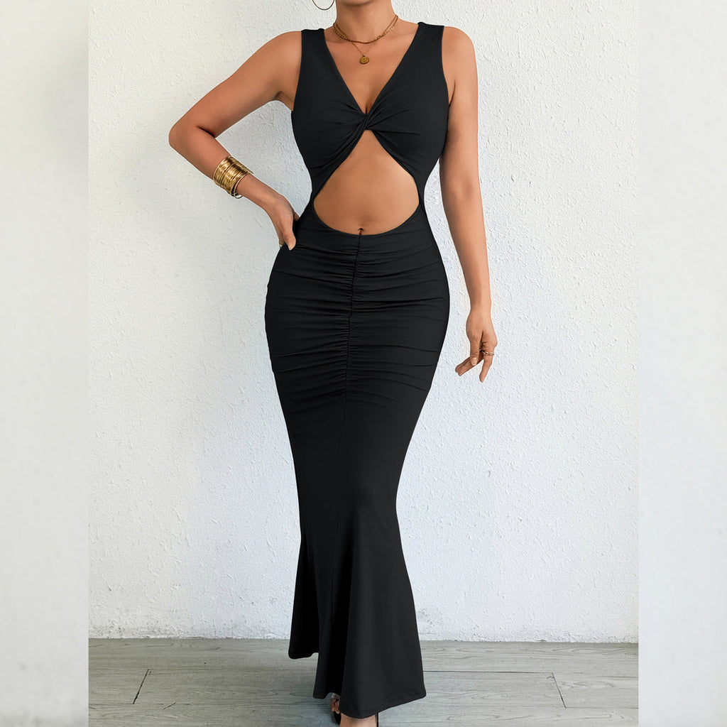 Autumn Winter Women Maxi Dress Slim Fishtail Sheath Sexy Dress