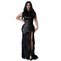 Elegant Women Wear Sexy Slim Sequin Mesh Stitching Dress