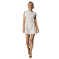 Summer Autumn Women Dress French Design Fashionable Solid Color All Matching off Neck Dress