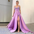 Spring Summer Women Clothing Dress Deep V Plunge Sequin Sling Sexy Slit Dress