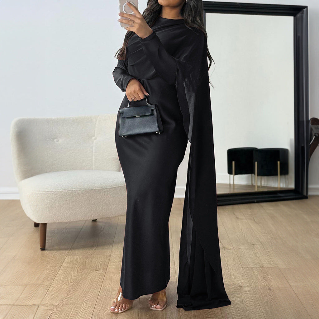 Elegant High Grade Long Sleeved Hip Dress Women Clothing Autumn Winter