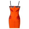 Star Sexy Heavy Industry Beads Printed Mesh V neck Strap Tube Top Backless Bandage One Piece Dress