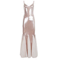 Arrival French Elegance Cocktail Dress Women Glossy Furry ert Slim Fit Patchwork Dress