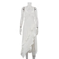French Design Irregular Asymmetric Hem Backless Sexy Dress Women Lace Stitching Sleeveless Cami Dress