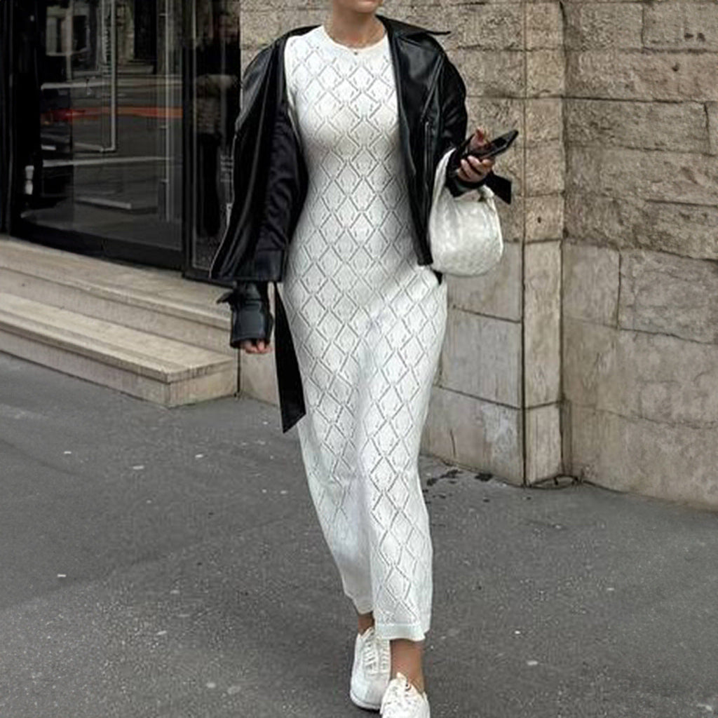 Elegant Elegant Long Sleeve Narrow Maxi Dress Women Clothing Autumn Winter