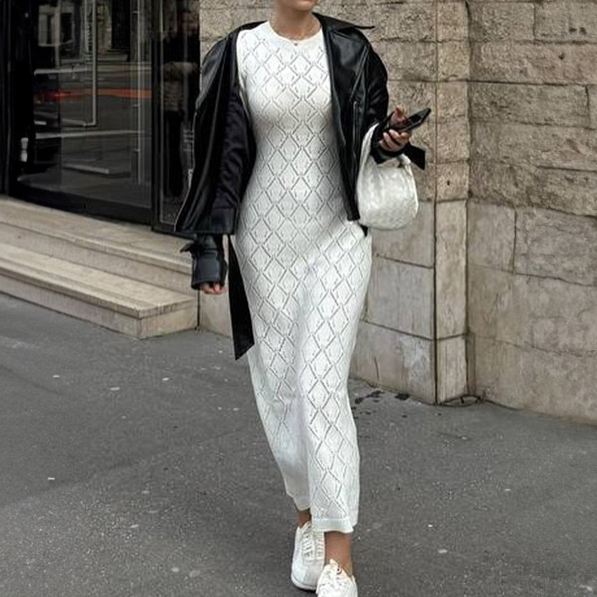 Elegant Elegant Long Sleeve Narrow Maxi Dress Women Clothing Autumn Winter