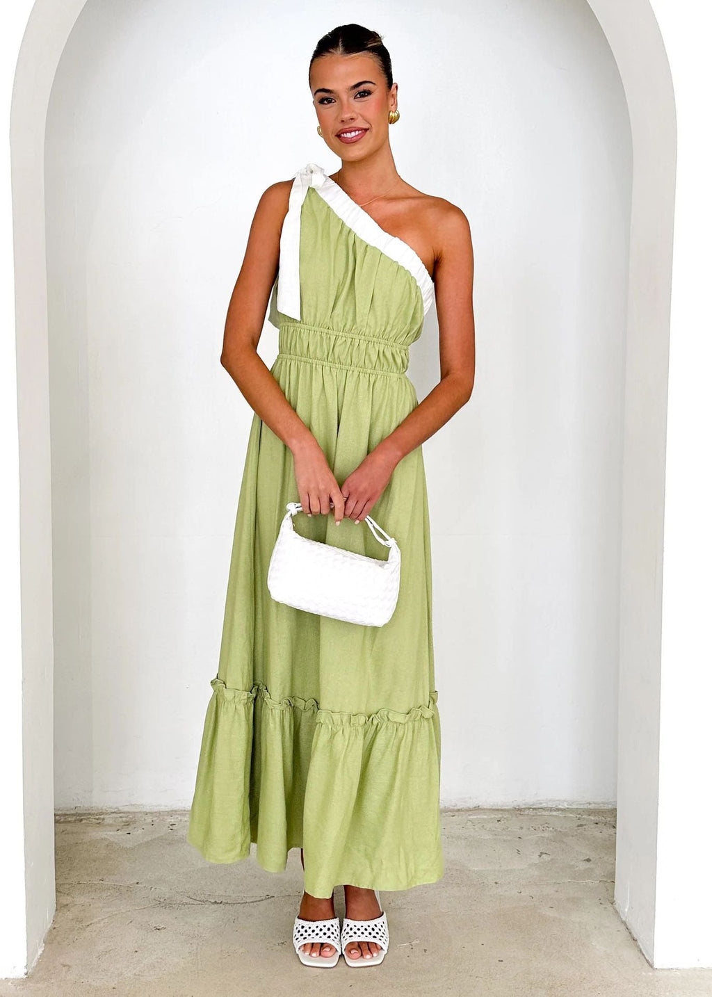 Summer Casual Lace up Solid Color Dress
