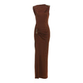 Women Clothing Summer Sexy Slim Metal Decorative Sheath Sleeveless Dress