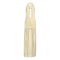 Summer Women Clothing Solid Color Sexy Mesh Stitching Deep V Plunge neck Halter Tied Dress