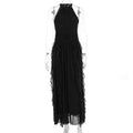 Summer Women Clothing French Ruffled Waist Slimming Dress