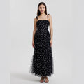 Graceful Summer Mesh High Waist Tied Dress