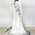 Formal Dress Heavy Industry Embroidered Beads Diamond Embedded Maxi Dress