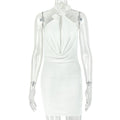 Women's Slim Fit Halter Backless Mini Dress