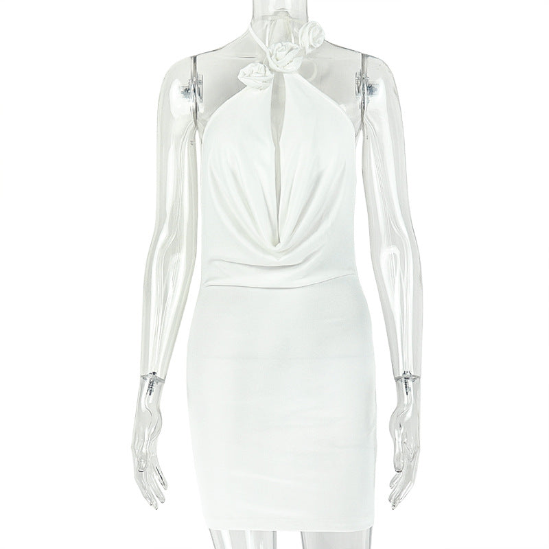 Women's Slim Fit Halter Backless Mini Dress