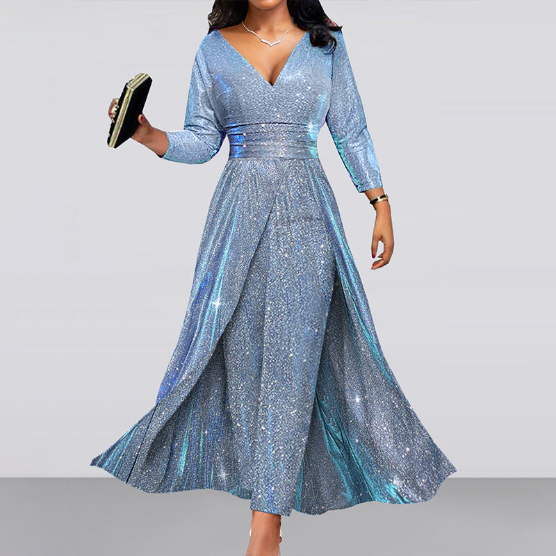 Cocktail Dress Double Sided Sequined Large Dress Tube Top Sexy Jumpsuit