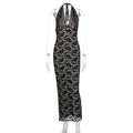 Summer Women Clothing Sexy Halter Lace Split Slim Slimming Dress