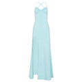 Vacation Bare Back Lace up Bow Dress Solid Color Fold Split Design Dress