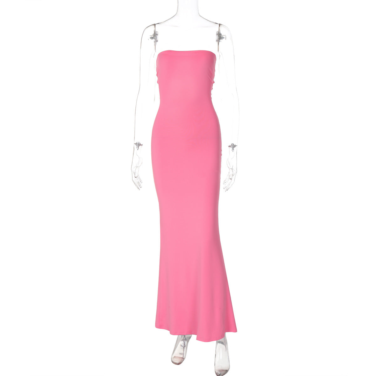 Women Clothing Summer off Neck Tube Top Backless Lace up Sexy Tight Waist Slimming Dress