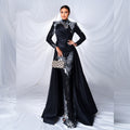 High End Long Sleeve Crew Neck Long Sequined Cocktail Fishtail Evening Dress Bridesmaid Dress Women