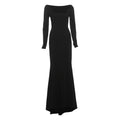 Autumn Winter Women Sexy Backless Chain Decoration Slim Fit Long Sleeved Dress
