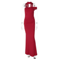 Women Summer Slim Fit Backless Ribbon Shoulder Tube Top Dress