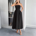 Women Clothing Summer Elegant Tube Top A line Dress