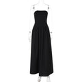 Sexy off Neck Street Loose Long Elegant Tube Top Solid Color Dress for Women