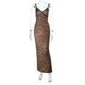 Sexy Leopard Strap Fishtail Maxi Dress