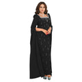 Women Wear Back Slit Cape Sleeve Drilling Elegant Dress