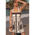 Spring Summer Positioning Printed Back Smocking Sweet Simple Short Dress