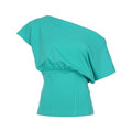 Sexy Waist Split Solid Color Short Sleeve Shoulder T shirt Sexy Street Casual Top