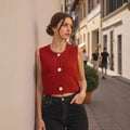 Women Clothing Spring Summer Street Thick Needle Vest Knitted Vest