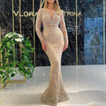 Women Clothing Bronzing Long Sleeve Slim Sexy Dress Evening Dress