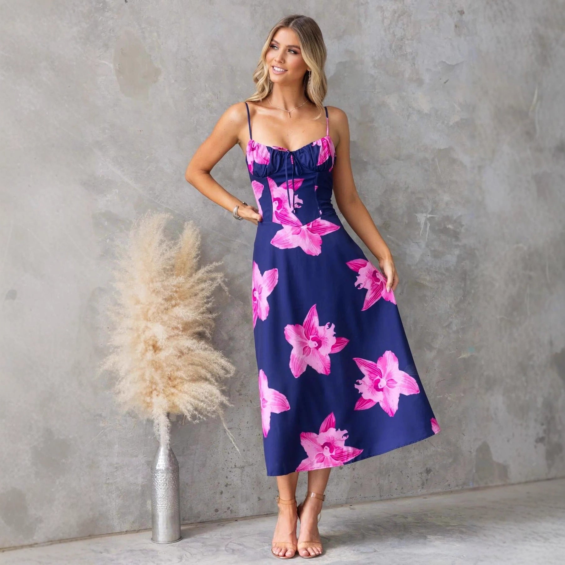 Summer Printed Slim Fit Sexy Suspenders Dress