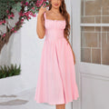 Arrival Lace Strap Dress Sexy Long Lace up Fastener Decoration A line Dress