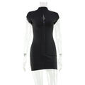 Solid Color Slim Fit Skinny Sexy Cutout Dress