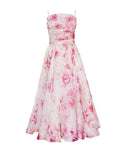 Summer Women Clothing Tube Top Sleeveless Printed Large Swing Dress