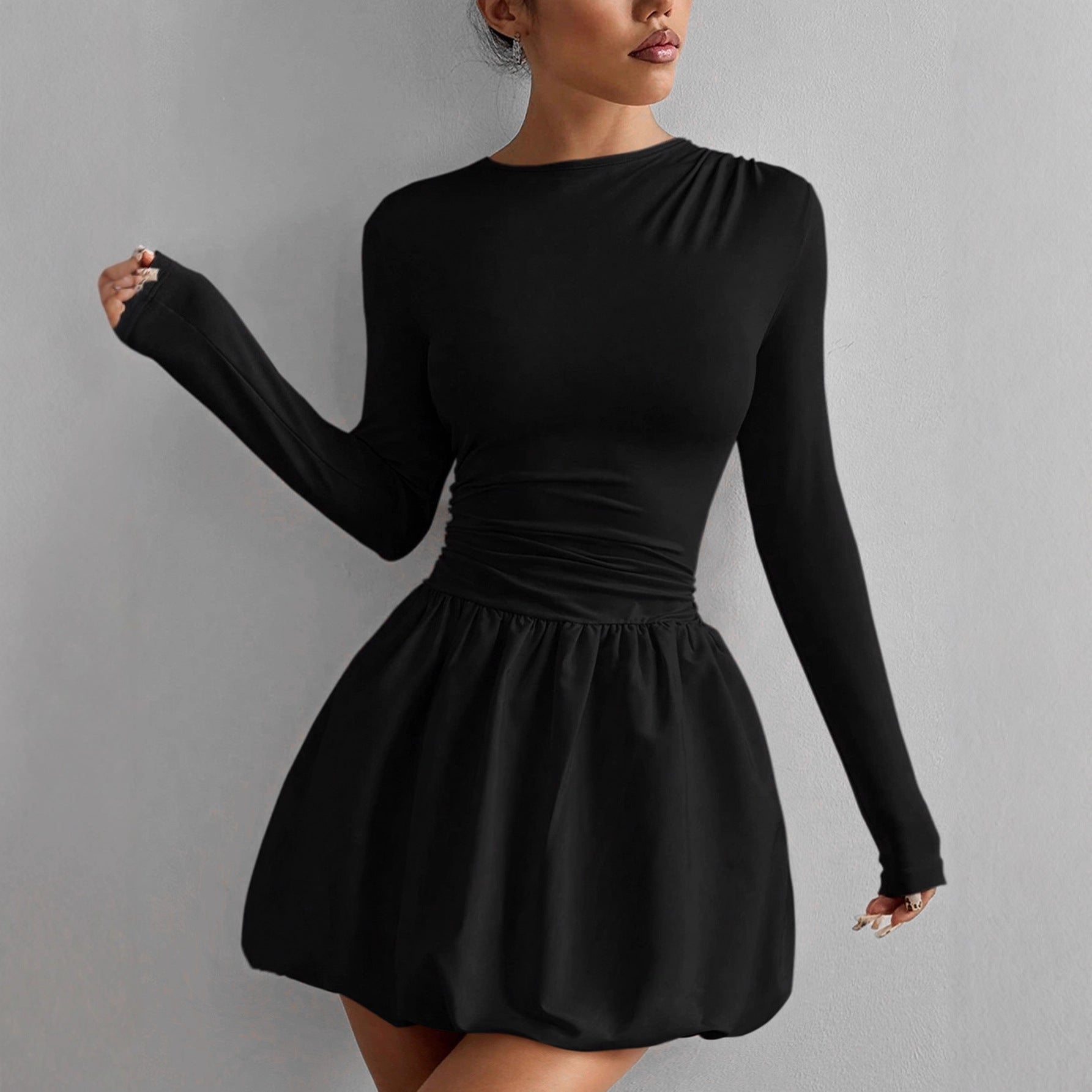 Women Bud Dress Sexy off the Shoulder Solid Color Tube Top Sleeveless