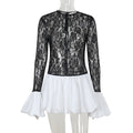 Autumn Dress Slim Lace Stitching Petti dress for Women Puffy dress