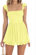 Spring Summer Women Clothing Solid Color Pleated Backless Dress Office